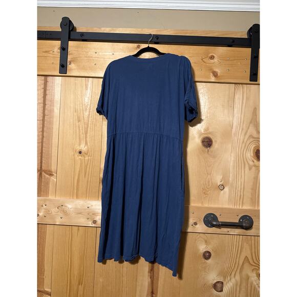 PACT Apparel Women's Fennel The Portside Button-Front Dress Size XL Navy Blue - Picture 3 of 5